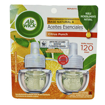 Repuesto Aromatizante Electrico Air Wick 2 Piezas 20 ML C/U Citrus Punch