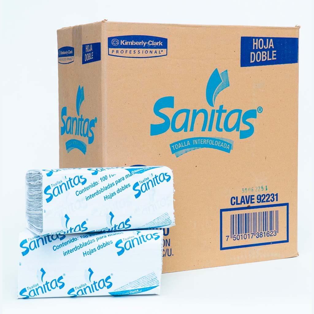 Toalla Inter doblada Sanitas caja c/20 paq.