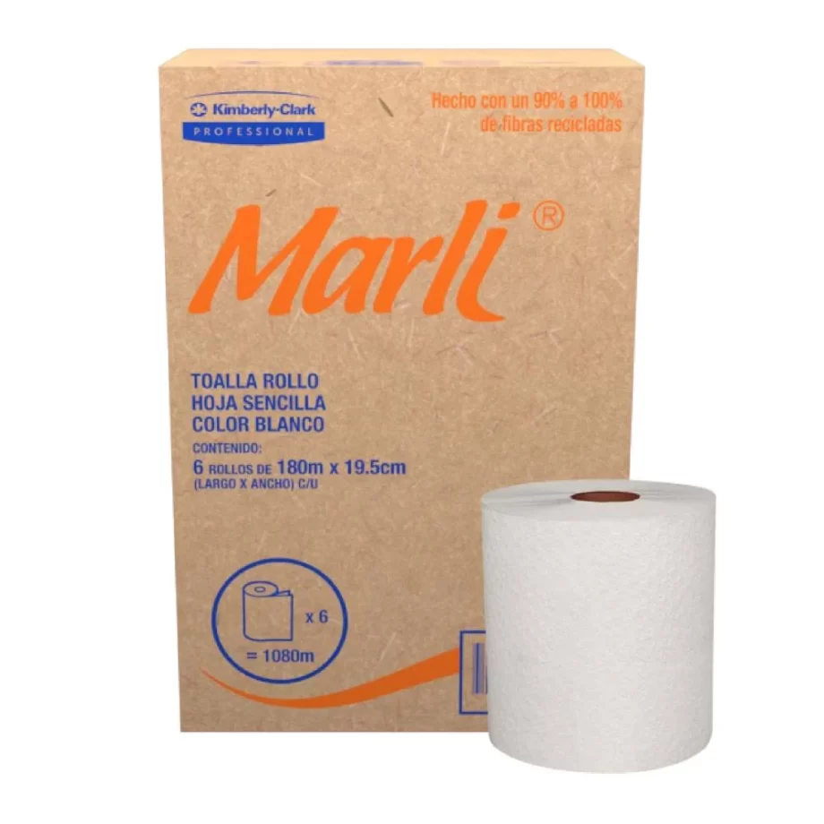 TOALLA EN ROLLO MARLI 180 MTS CAJA C/6 PZAS – SAROS Cleaning